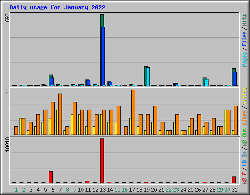 Daily usage for January 2022