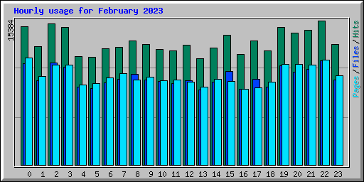 Hourly usage for February 2023
