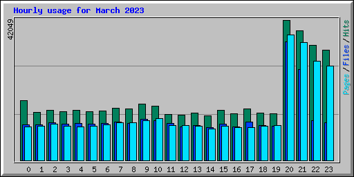 Hourly usage for March 2023