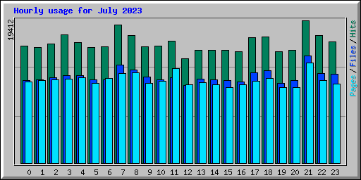 Hourly usage for July 2023