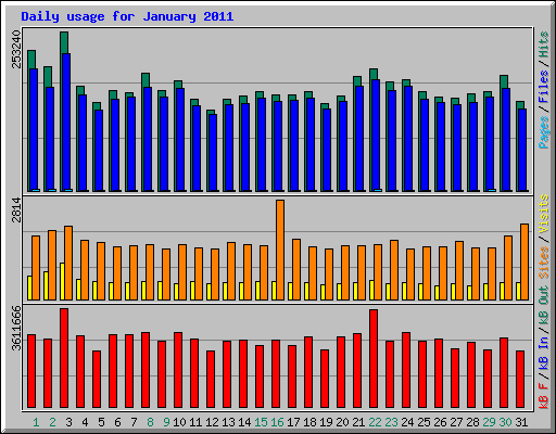 Daily usage for January 2011