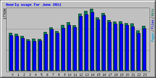 Hourly usage for June 2011